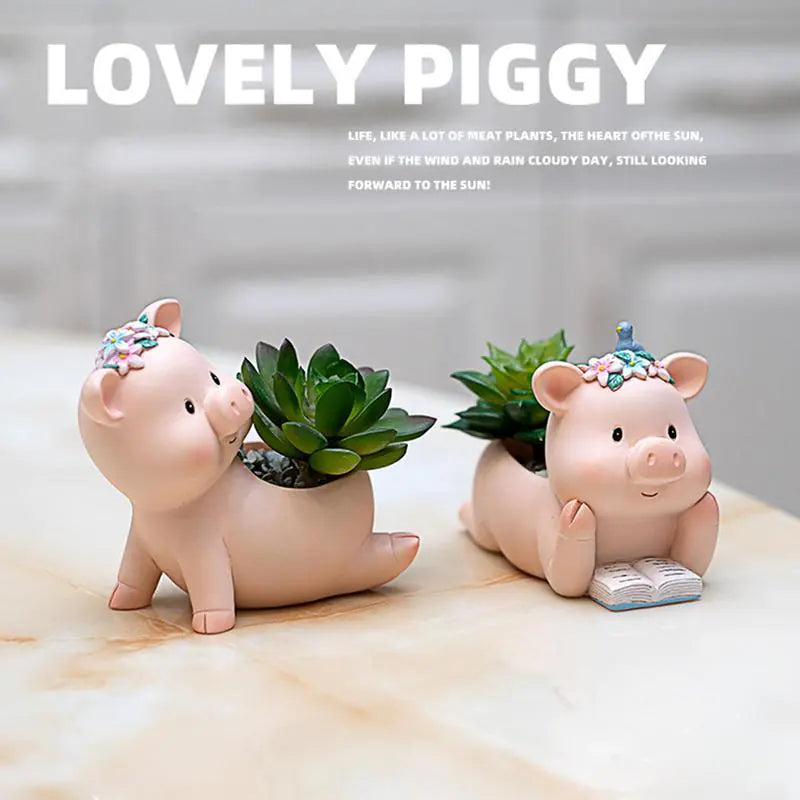 Adorable Piggy Succulent Planter Pot Set